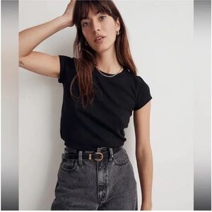 NWT Madewell black updated Brightside short sleeve tee shirt size 1X